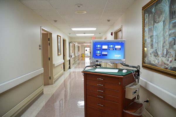In hospitals, electronic health records (EHRs) are often accessed today on rolling carts or medical notebook computers.