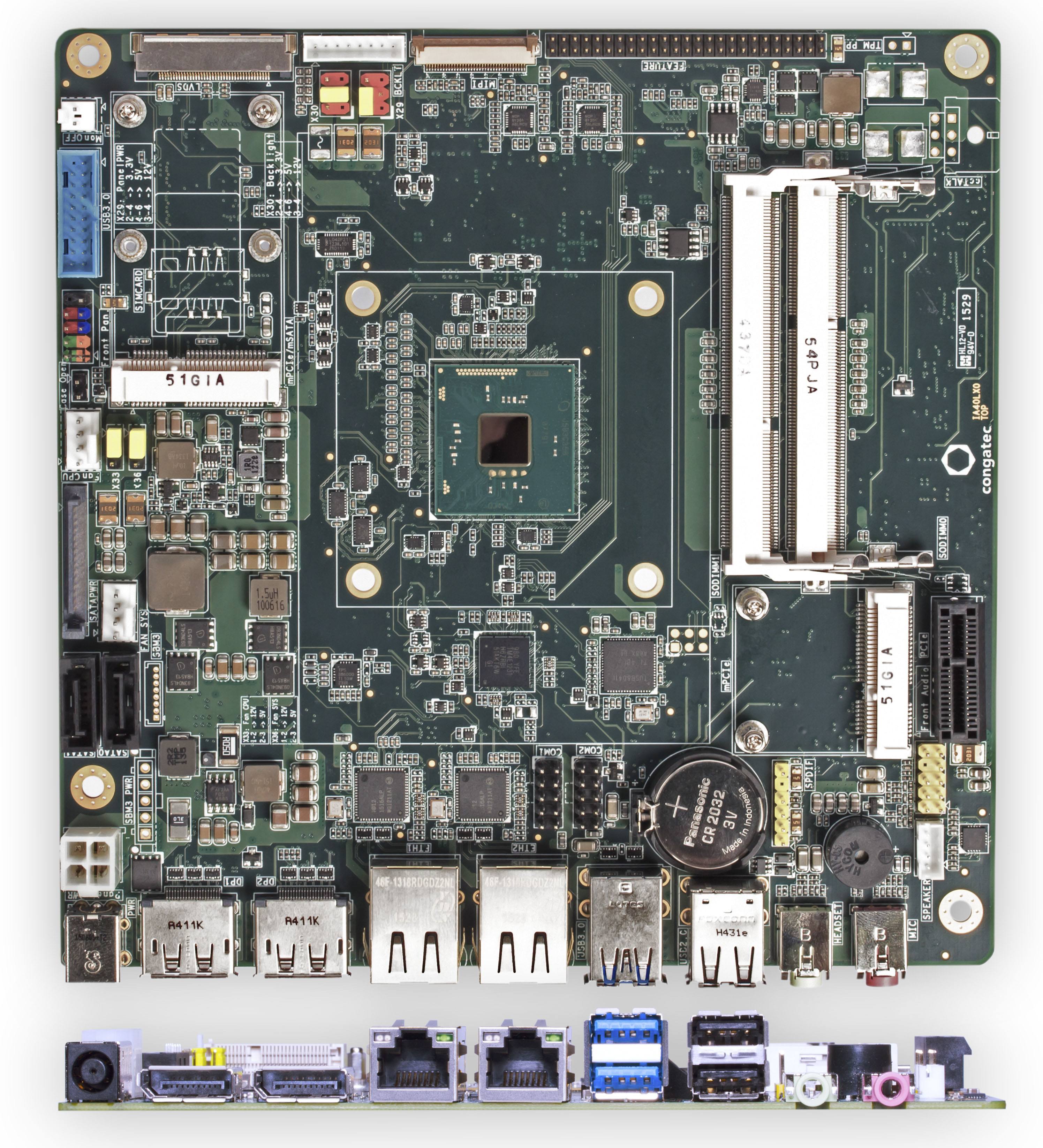 The Conga-IA4 features an impressive lineup of ports for an entry-level Mini-ITX board