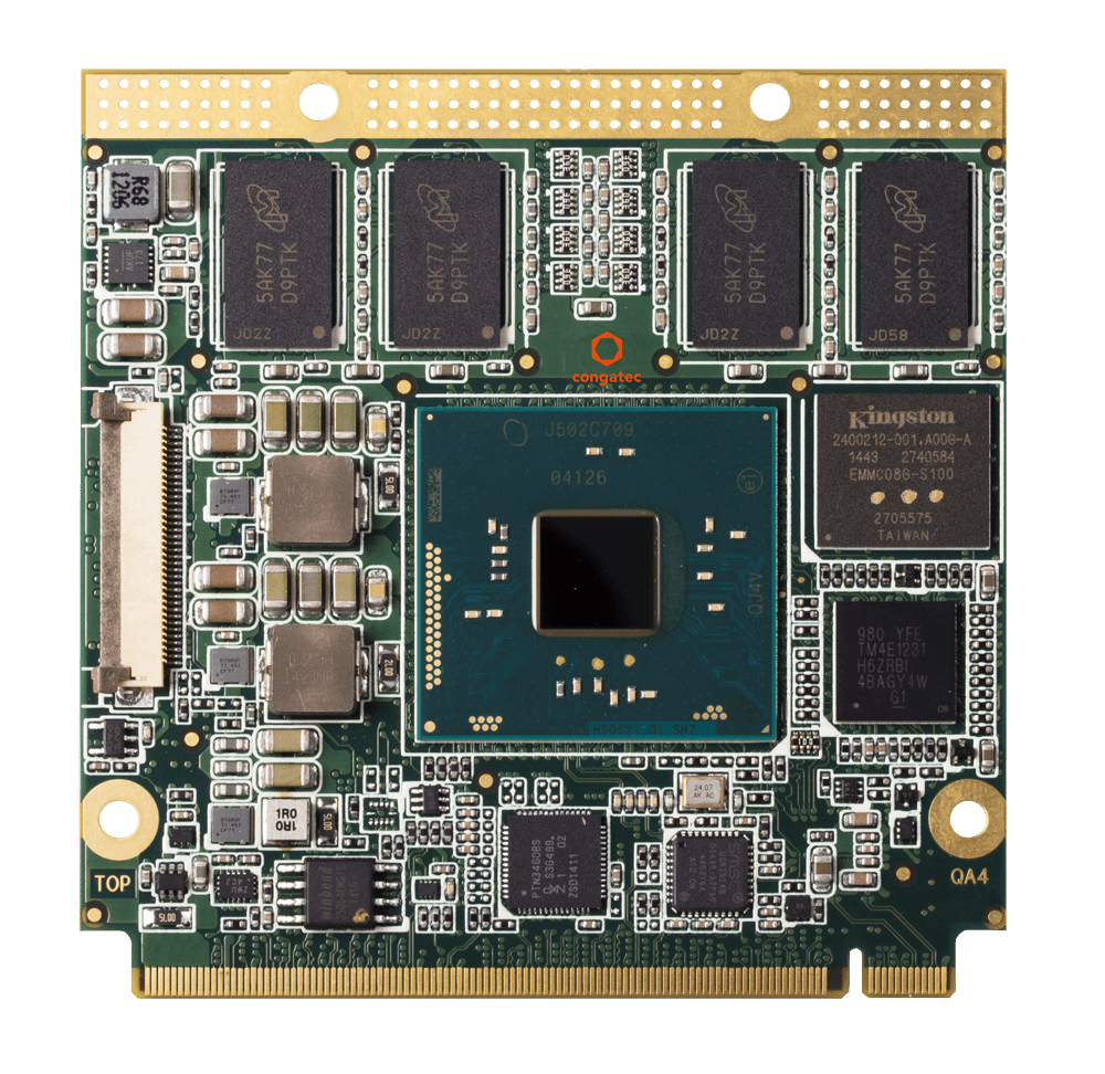 The Conga-QA4 is a Qseven form factor offering an optional HDMI/Display Port add-on card and smart battery manager module