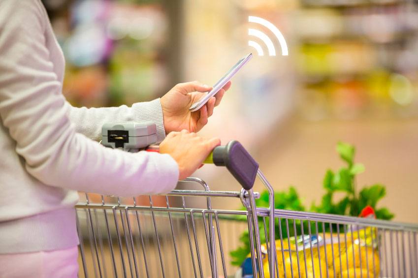 A beacon communicating with a smartphone could identify what store section a customer just entered and send a notification of something in that section that is on the customer's shopping list.
