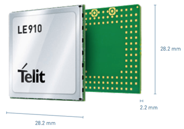 The Telit LE910 LTE Category 1 module supports rates of 10 Mbit/s for the downlink at 5 Mbit/s in the uplink.