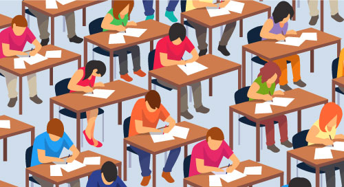 student taking a test clipart